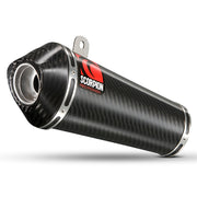 Scorpion Power Cone Carbon Oval Exhaust Carbon Outlet Yamaha YZF R 125 Full System 08>Current