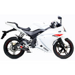 Scorpion Power Cone Satin Titanium Oval Exhaust Carbon Outlet Yamaha YZF R 125 Full System 08>Current