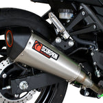 Scorpion Serket Taper Satin Titanium Oval Exhaust - Kawasaki NINJA 250R 2008 - 2012