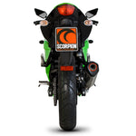 Scorpion Serket Taper Satin Titanium Oval Exhaust - Kawasaki NINJA 250R 2008 - 2012