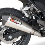 Scorpion Serket Taper Satin Titanium Oval Exhaust - Kawasaki NINJA 300 System 2012 - 2017