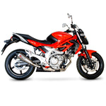 Scorpion Serket Taper Satin Titanium Oval Exhaust - Suzuki Gladius 650 2009 - 2016