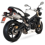 Scorpion Serket Satin Titanium Oval Exhaust - Triumph Street Triple 2007 - 2012