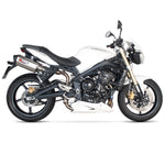 Scorpion Serket Satin Titanium Oval Exhaust - Triumph Street Triple 2007 - 2012