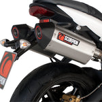 Scorpion Serket Satin Titanium Oval Exhaust - Triumph Street Triple 2007 - 2012