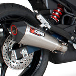 Scorpion Serket Taper Satin Titanium Oval Exhaust - Yamaha XJ6 2009 - 2016