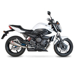 Scorpion Serket Taper Satin Titanium Oval Exhaust - Yamaha XJ6 2009 - 2016