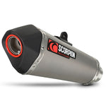 Scorpion Serket Taper Satin Titanium Oval Exhaust - Kawasaki NINJA 250R 2008 - 2012