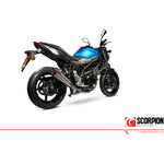 Scorpion Serket Taper Stainless Oval Exhaust - Suzuki SV 650 2016 - 2021