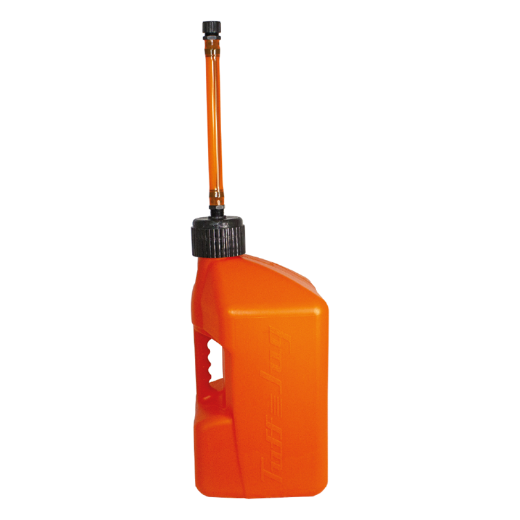 Tuff Jug 10 Litre Fuel Can With Standard Cap & Auto Spout - Orange/Orange