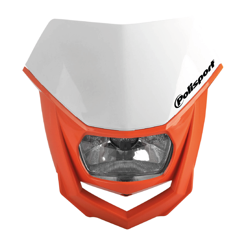 Polisport Halo Universal Front Headlight Unit - White/ Orange