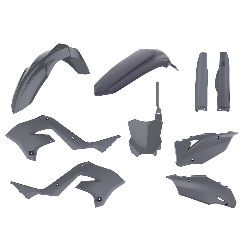 Polisport Restyle Plastics Kit - Kawasaki KX 125/250 2003-08 To KXF450 2020 Style - Grey