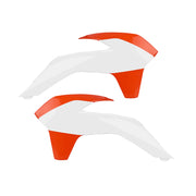 Polisport Radiator Scoops - KTM SX/SXF 2013-15, SX250 2016, EXC/EXC-F 2014-16, XC/XC-F 2016 - White/Orange Gloss